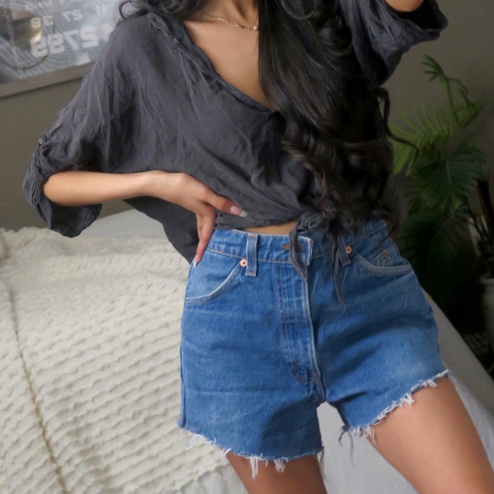 Brandy Melville Gray Knot Blouse Top Shirt